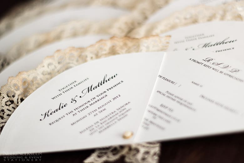 wedding favors fan with printed wedding program
