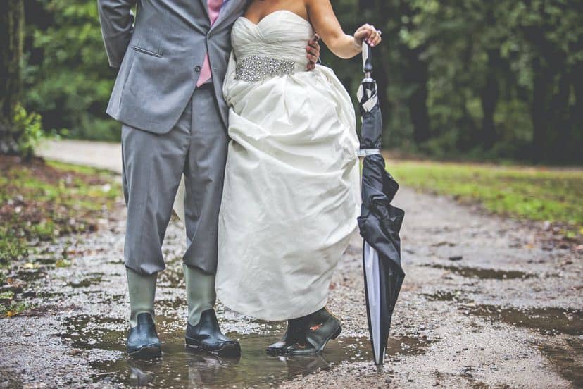 stress-free wedding day rain boots